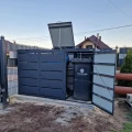 Metalowa zabudowa koszy na śmieci 240l Premium na 3 pojemniki w kolorze antracyt RAL 7016 Ezabudowy