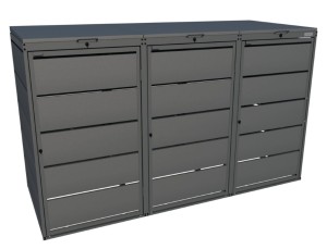 Zabudowa koszy na śmieci metal Premium antracyt 240l-3