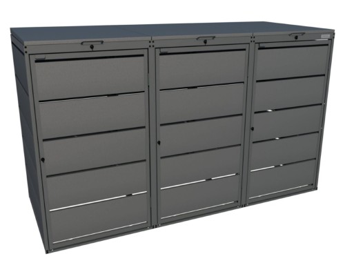 Zabudowa koszy na śmieci metal Premium antracyt 240l-3