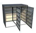 Otwarte drzwi w zabudowie koszy na śmieci 240l metal Premium antracyt