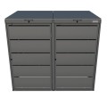 Metalowa zabudowa koszy 240l Premium na 2 pojemniki w kolorze antracyt RAL 7016
