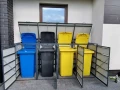 Osłona pojemników na odpady 240l metal Premium antracyt z koszami w środku