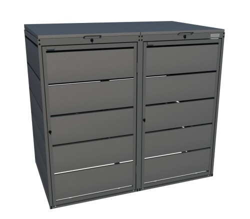 Zabudowa koszy na śmieci metal Premium antracyt 240l-2