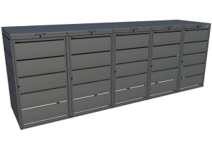 Zabudowa koszy na śmieci metal Premium antracyt 240l-5