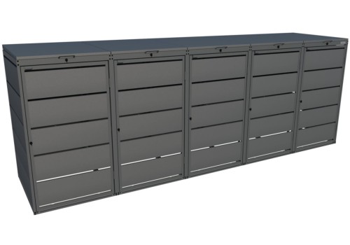 Zabudowa koszy na śmieci metal Premium antracyt 240l-5