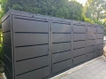 Nowoczesna zabudowa koszy do segregacji śmieci 240l na 5 koszy metal Premium