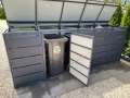 Metalowe zabudowy koszy na śmieci 240l na 5 koszy Premium w kolorze antracyt RAL 7016