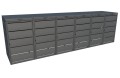 Obudowa na kosze na śmieci 240l metal Premium na 6 pojemników RAL 7016