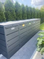 Nowoczesna metalowa osłona na kosze na śmieci metal Premium 240l-6 RAL 7016