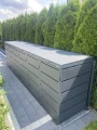 Solidna zewnętrzna metalowa zabudowa koszy na śmieci metal Premium 240l-6 RAL 7016