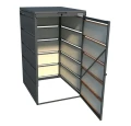 Zabudowa na kosz na śmieci 240l metal Premium kolor antracyt RAL 7016 ze złotym dębem