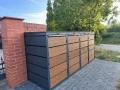 Obudowa pojemników na śmieci 240l metal Premium w kolorze antracyt ze złotym dębem