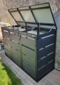 Ezabudowy solidne metalowe zabudowy koszy na śmieci w kolorze czarnym Premium RAL 9005