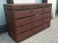 Brązowe nowoczesne metalowe obudowy koszy na śmieci Premium RAL 8017 Ezabudowy