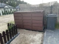 Brązowe metalowe obudowy koszy na śmieci Premium malowane proszkowo RAL 8017 Ezabudowy