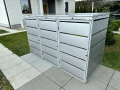 Ezabudowy metalowe zabudowy koszy na śmieci Premium kolor srebrne aluminium RAL 9006 malowane proszkowo