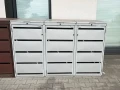 Nowoczesna metalowa jasnoszara zewnętrzna obudowa śmietników Premium RAL 7035