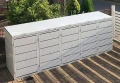 Metalowa jasnoszara zewnętrzna obudowa śmietników Premium RAL 7035