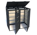Zabudowa na kosze na śmieci na zewnątrz 120l-2 metal Premium otwarta