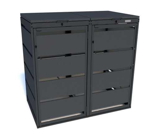 Zabudowa koszy na śmieci metal Premium antracyt 120l-2