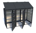 Zabudowa koszy na śmieci 120lx3 metal Premium antracyt klapy górne otwierane od tyłu