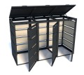 Zabudowa koszy na śmieci 120lx3 metal Premium antracyt otwarta