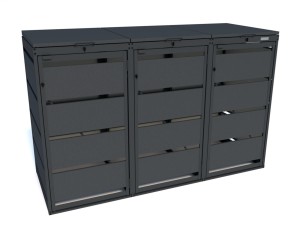 Zabudowa koszy na śmieci metal Premium antracyt 120l-3