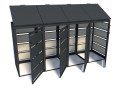 Zabudowy koszy na śmieci metal Premium 120lx4 otwarta z górnymi klapami od tyłu