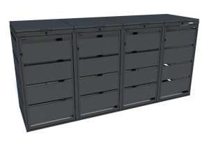 Zabudowa koszy na śmieci metal Premium antracyt 120l-4