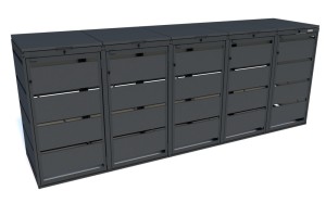 Zabudowa koszy na śmieci metal Premium antracyt 120l-5