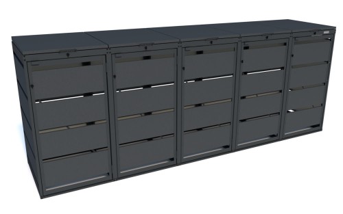 Zabudowa koszy na śmieci metal Premium antracyt 120l-5