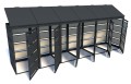 Zabudowa koszy śmietnikowych metal Premium 120l x6 antracyt otwarta od tyłu