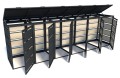 Zabudowa koszy śmietnikowych metal Premium 120l x6 antracyt otwarta
