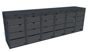 Zabudowa koszy na śmieci metal Premium antracyt 120l-6
