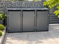 Zewnętrzna metalowa zabudowa koszy 120l Optima antracyt mat 7016